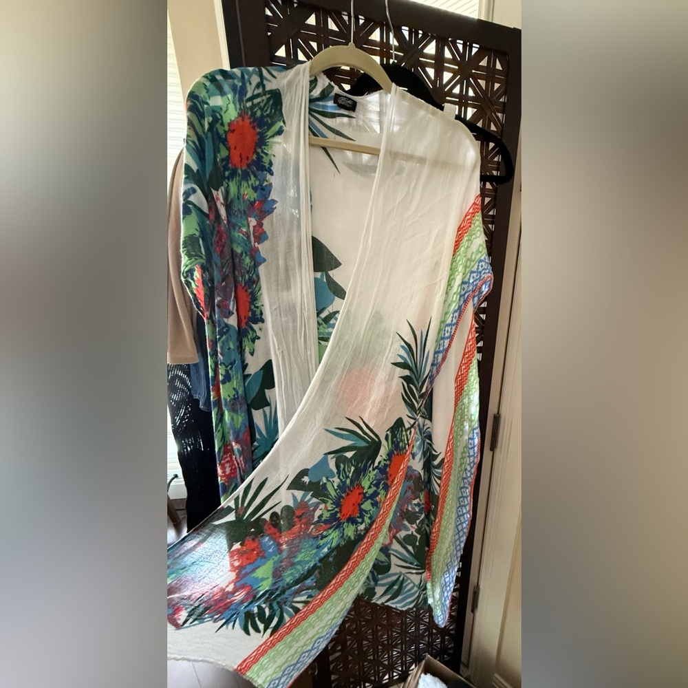 Roffe accessories tropical print cover up